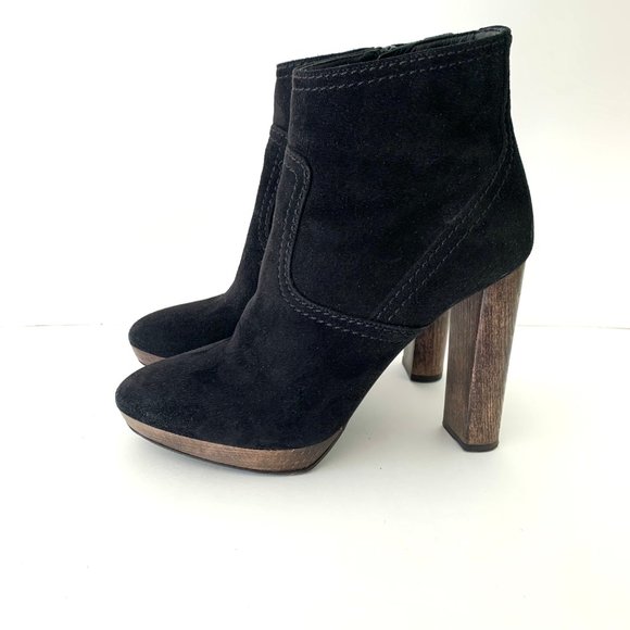 Burberry Black Hazelhurst Suede Ankle Boots Size 38.5/8 - Picture 1 of 8